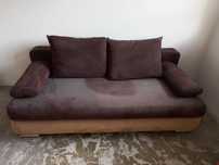 Sofa brązowa z funkcją spania
