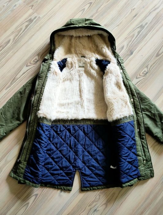 Zara kids Kurtka parka khaki unisex na 140