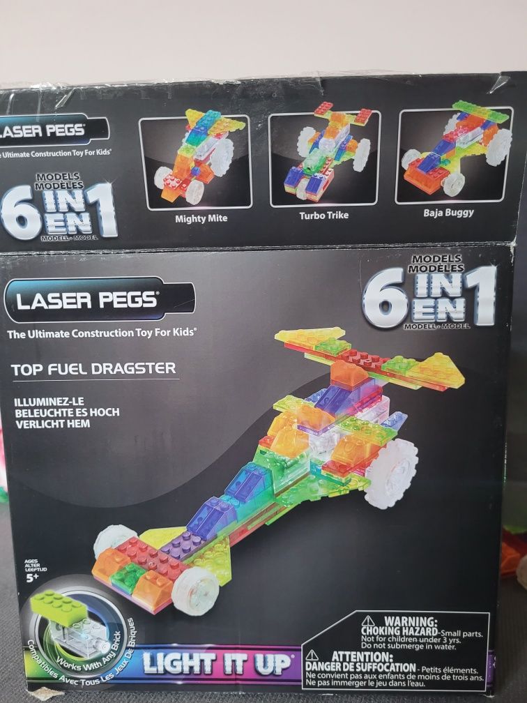 Wyścigówki Dragster 6 modeli Laser Pegs klocki