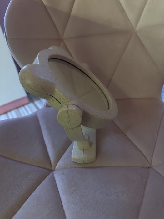 Lusterko dwustronne beżowe marmur miś