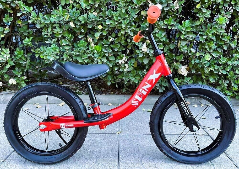 Велобіг,беговел "CORSO Spin-X" колесо 14",надувні колеса, підніжка,