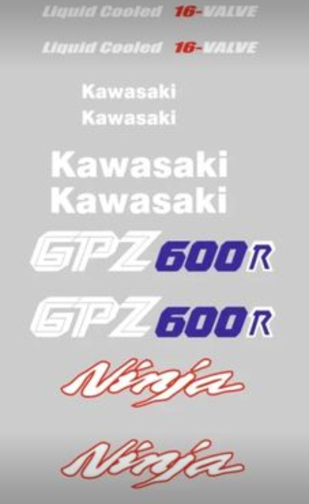Kawasaki gpz600r autocolantes kit