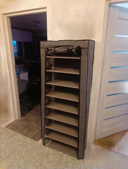 Tekstylna Materiałowa Szafka Garderoba na Obuwie Półka Regał Organizer