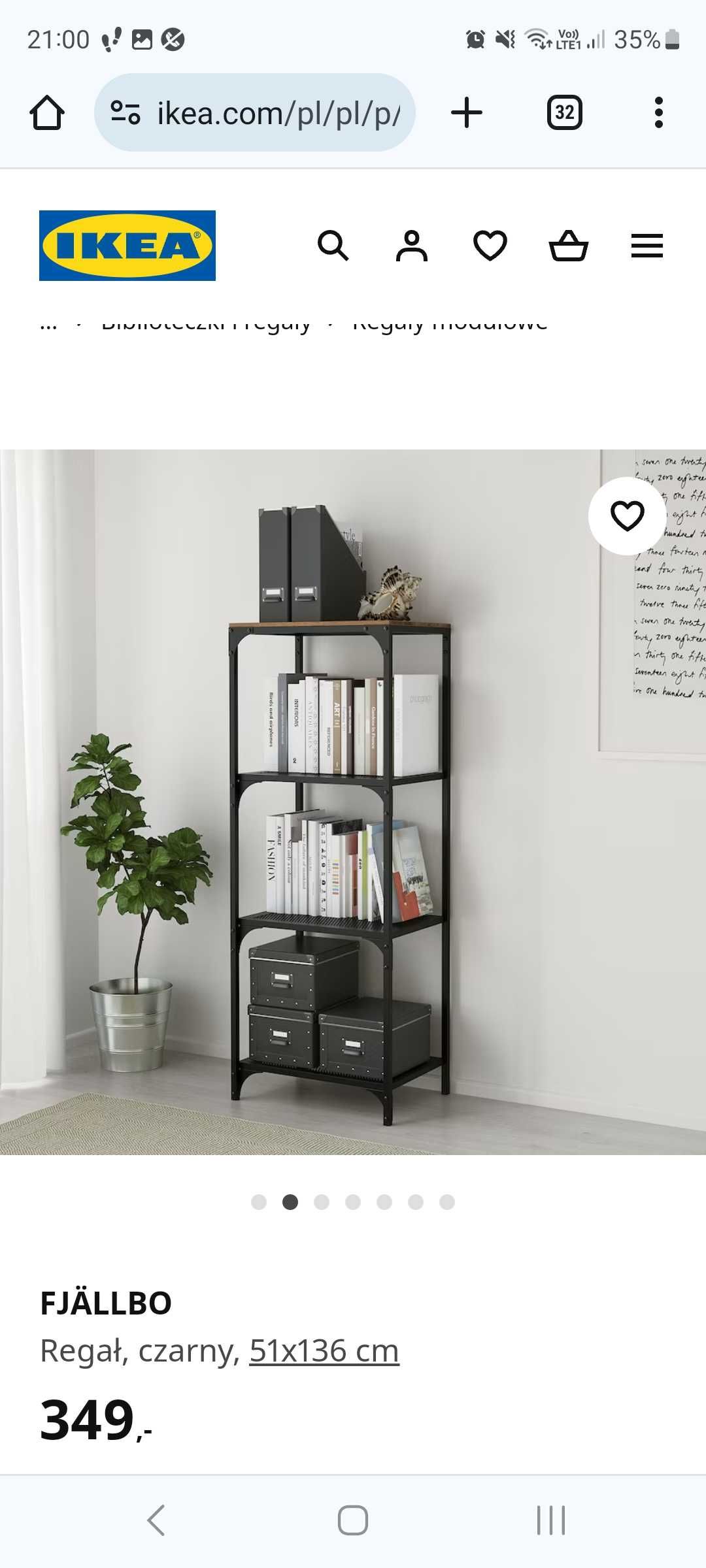 Piękny loftowy regał Fjallbo- IKEA