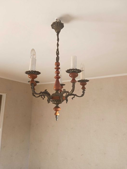 Lampa Żyrandol mosiądz