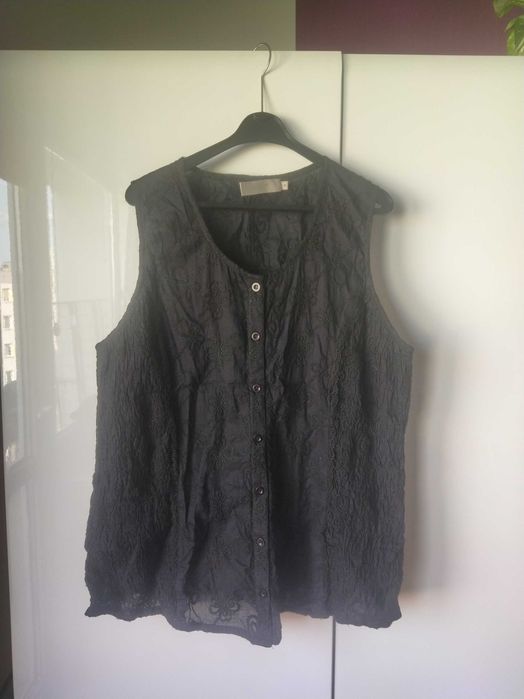 Czarna wzorzysta kamizelka oversized