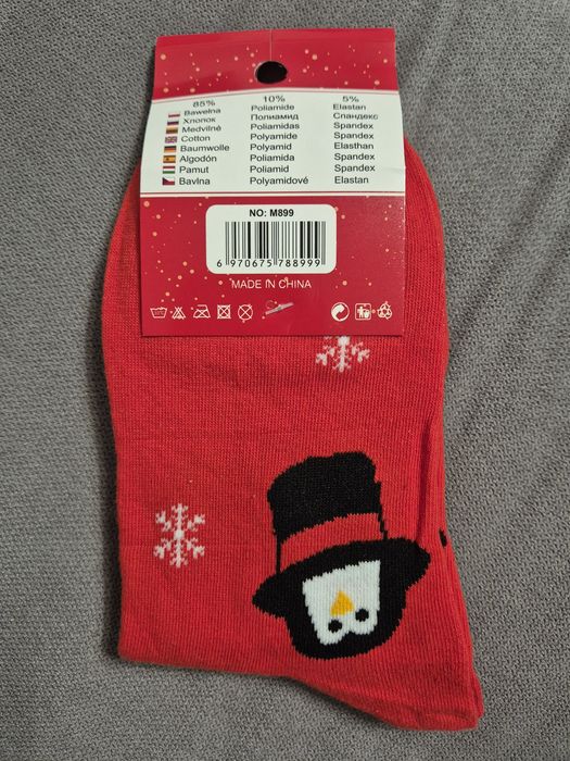 Bawełniane świąteczne męskie skarpety