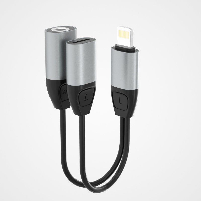 Przejściówka 2W1 Ze Złącza Lightning Na Lightning + 3,5 Mm Mini Jack