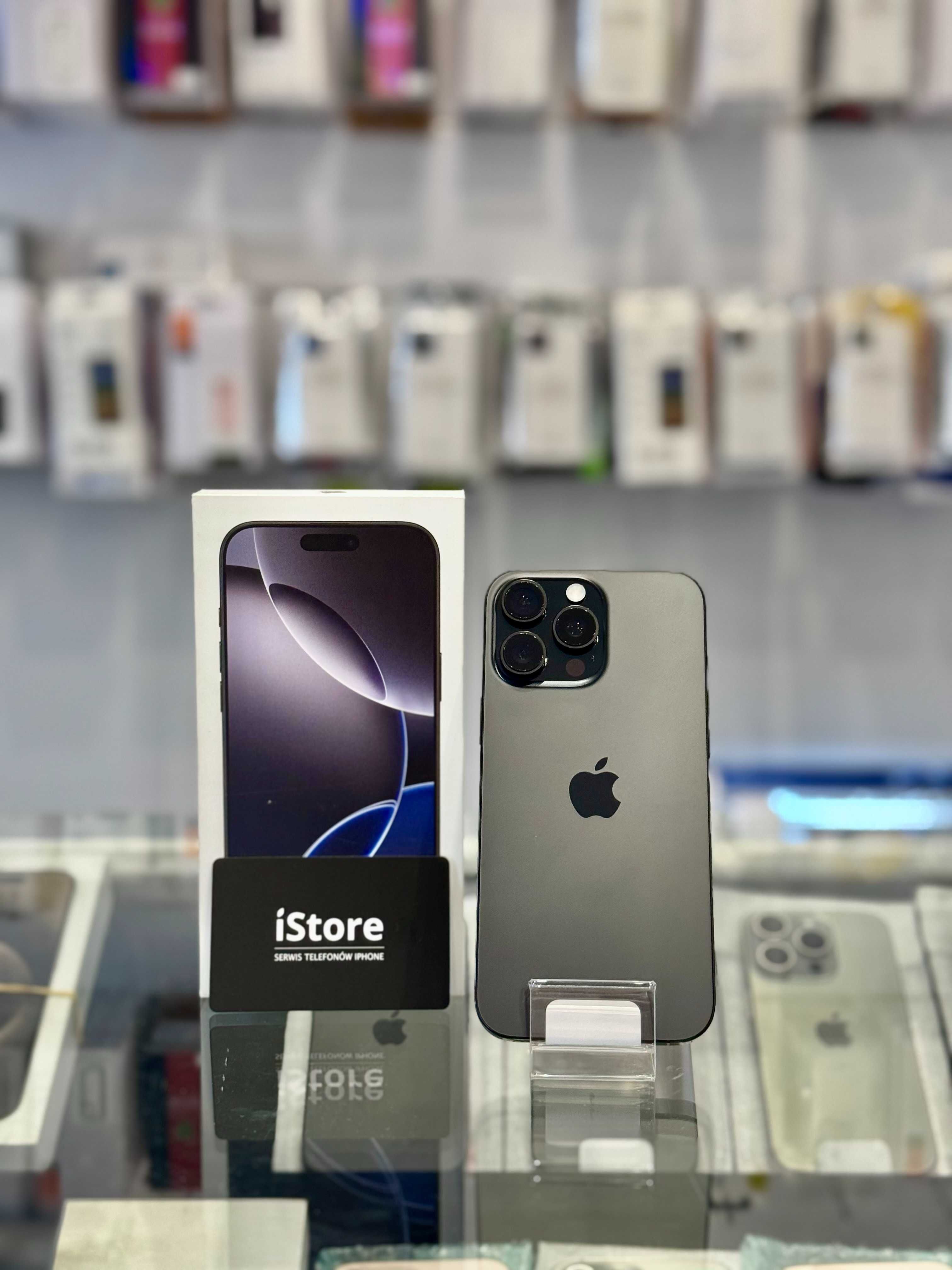 NOWY iPhone 16 PRO MAX 256 GB • Black Titanium • 100% bat. • GWARANCJA