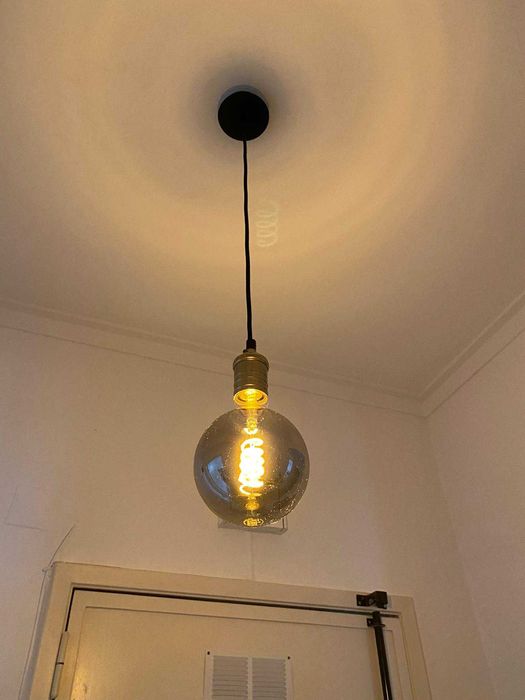 Lâmpada e cabo decorativo suspenso VINTAGE LATÃO
