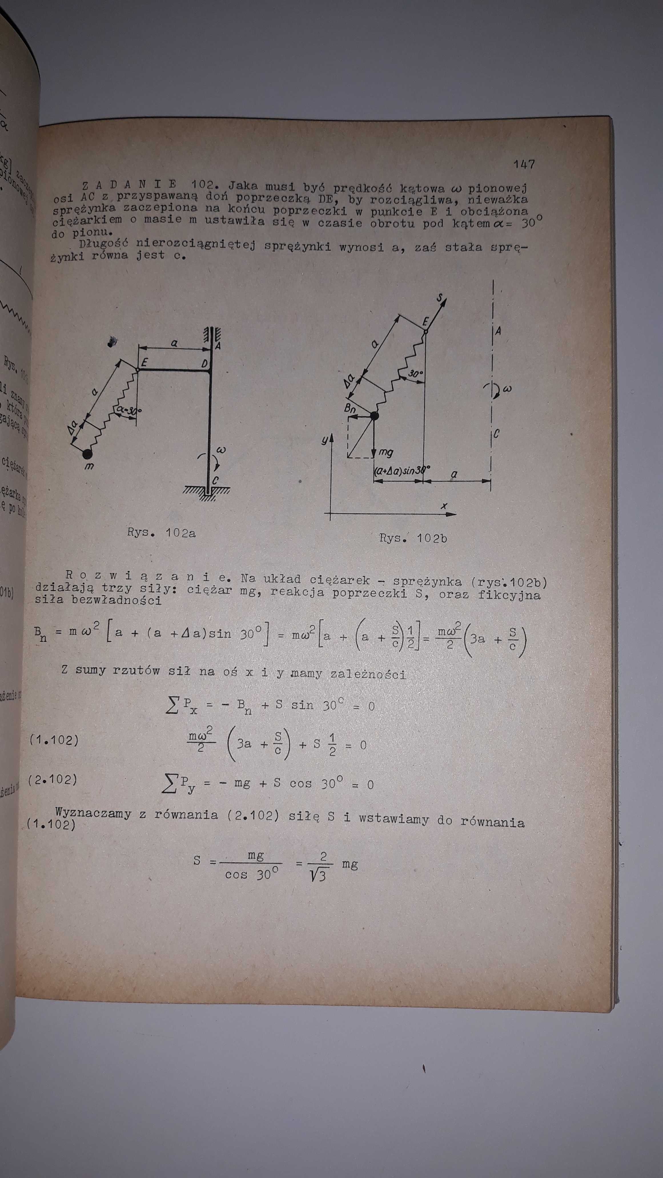Zbiór zadań z mechaniki. Część III. Dynamika. Redakcja J. Leyko. 1969