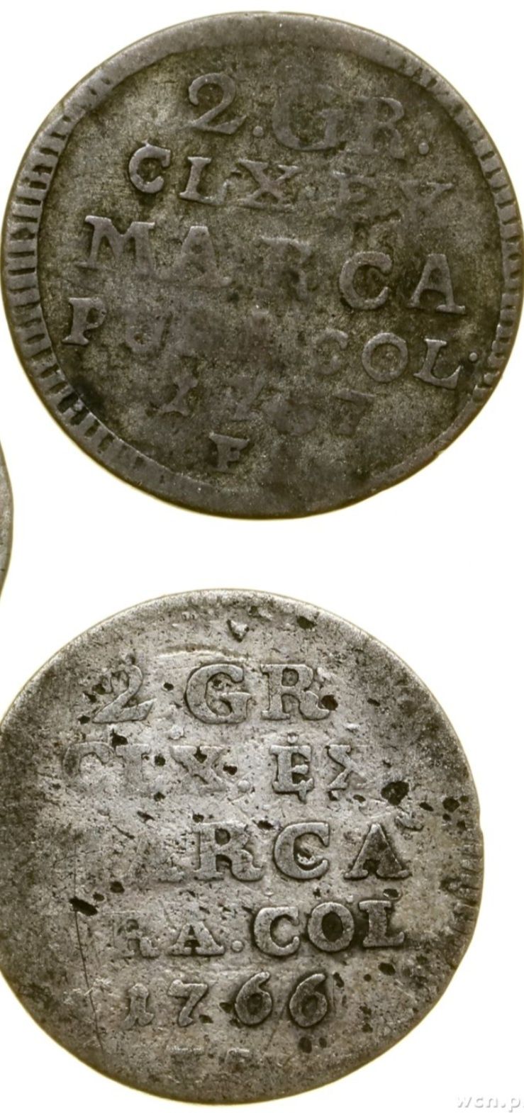 2x 2 grosze SAP półzłotek Stanisław August Poniatowski 1766  1767?