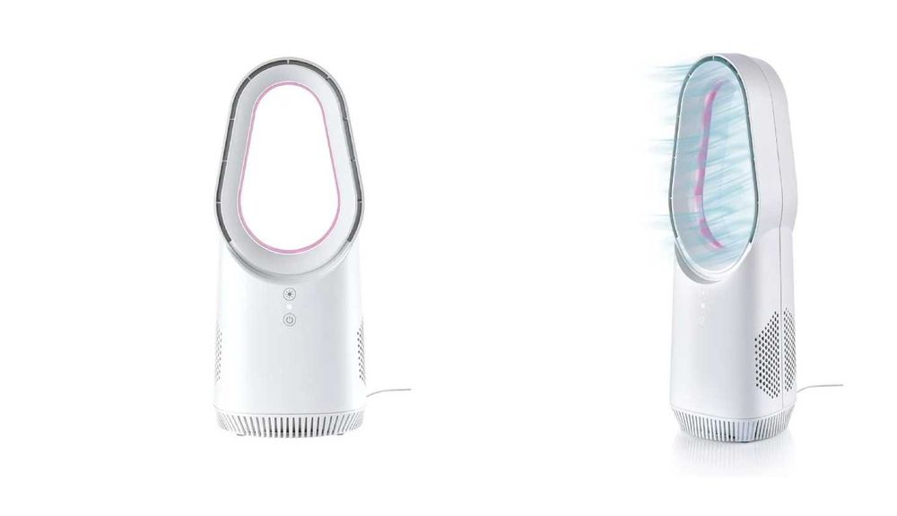 Bezłopatkowy Mini Wentylator 5 kolor LED 6W Cichy Stylowy 3 Prędkości