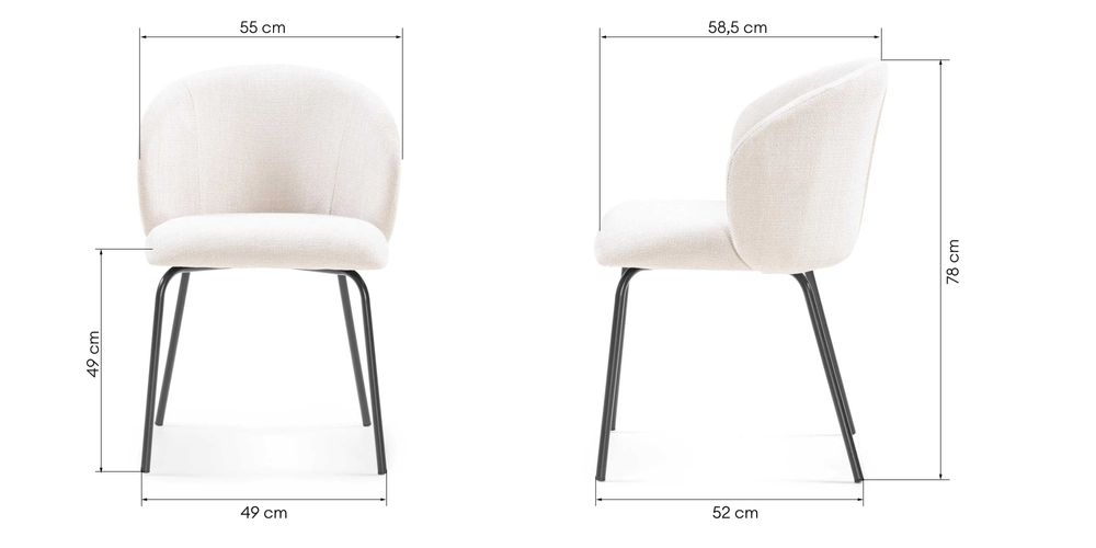 ZZ2082 - Krzesło do jadalni Larisa, jasnobeżowe/czarne nogi