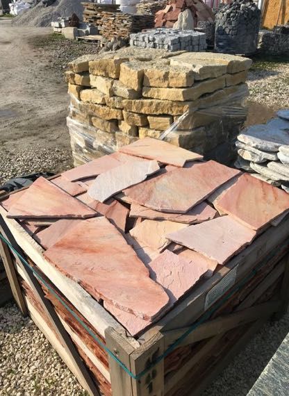RÓŻOWE PŁYTY ŁUPEK NATURALNY Kamień do Ogrodu na Ścianę Taras Warka