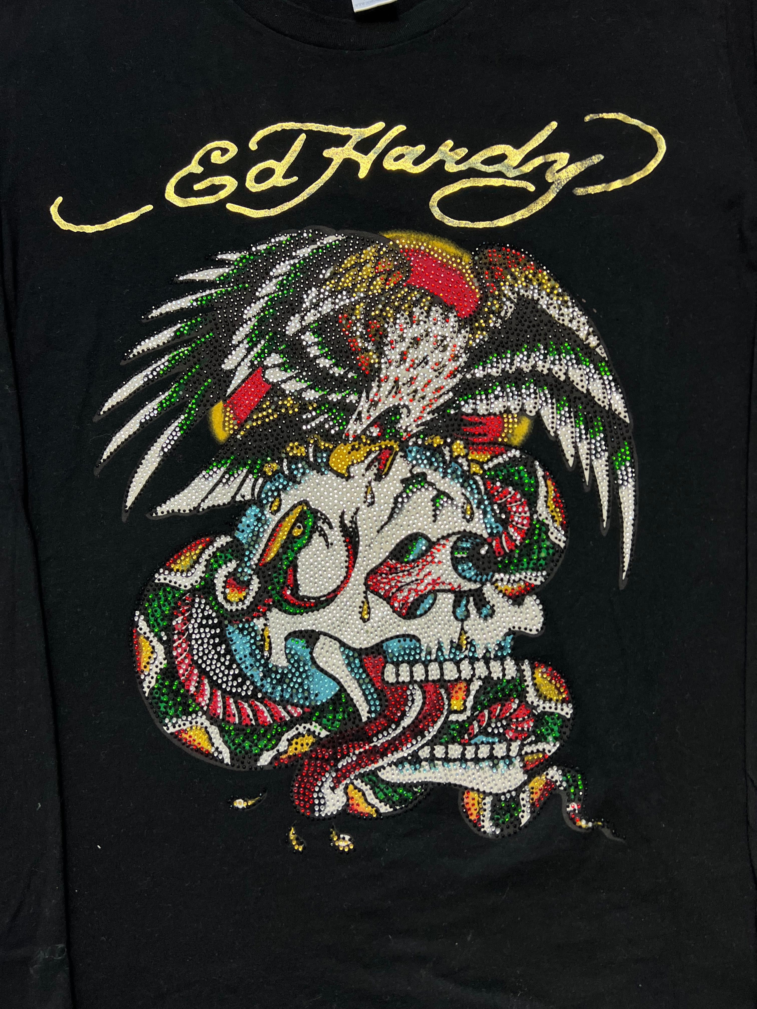 Longsleeve Ed Hardy Diamond Logo Skull Original
