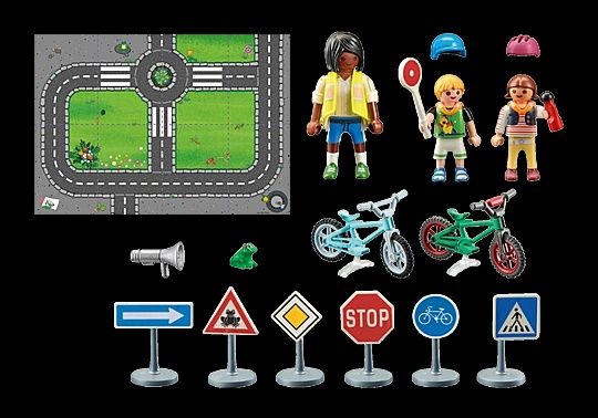 Playmobil Educação Rodoviária com bicicletas NOVO