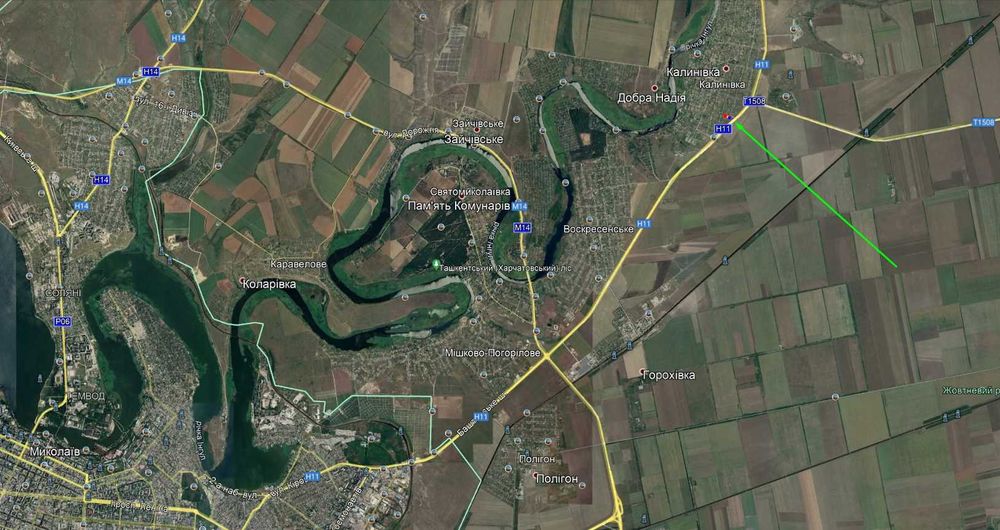 Земля під житло бізнес 18,5 соток Калинівка 10 км Миколаїв 70 м траса
