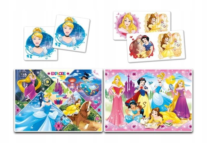 Puzzle+Gra Disney Princess+GRATIS nowe mini Disney