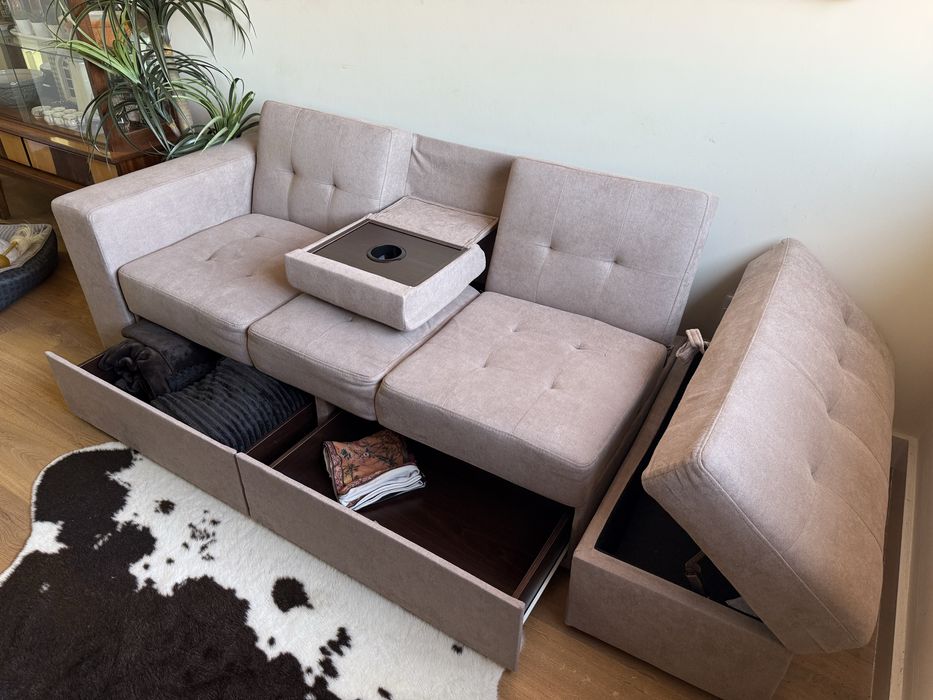 Sofá 3 lugares/cama Beliani