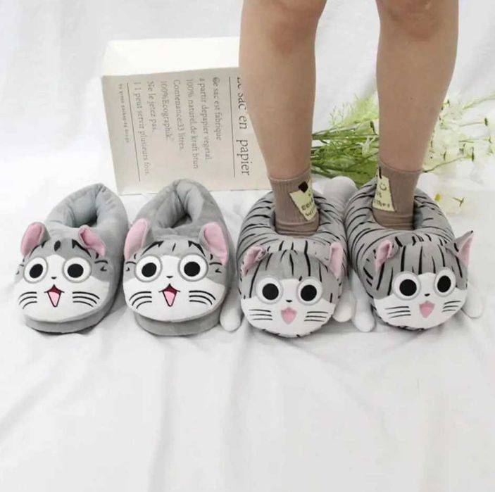 Домашні Плюшеві Тапочки Іграшки Кігурумі Котики, 36-43, Сірі