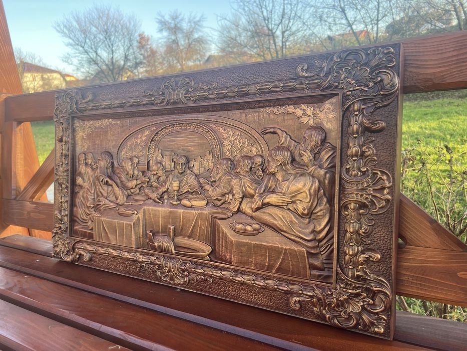 Таємна вечеря  90х48см /образи /картині різблені