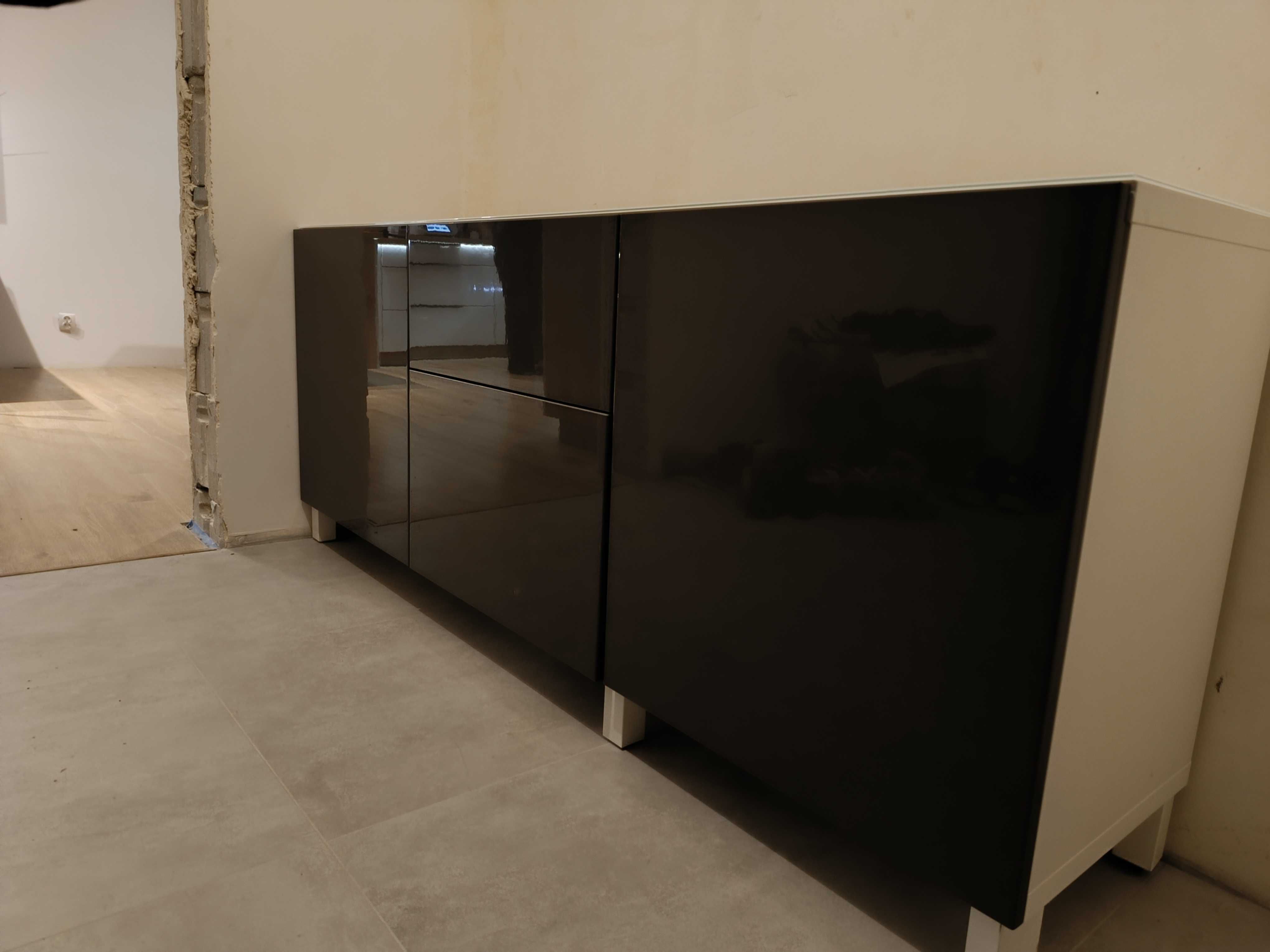 Komoda Besta Ikea szary połysk-Jak nowa