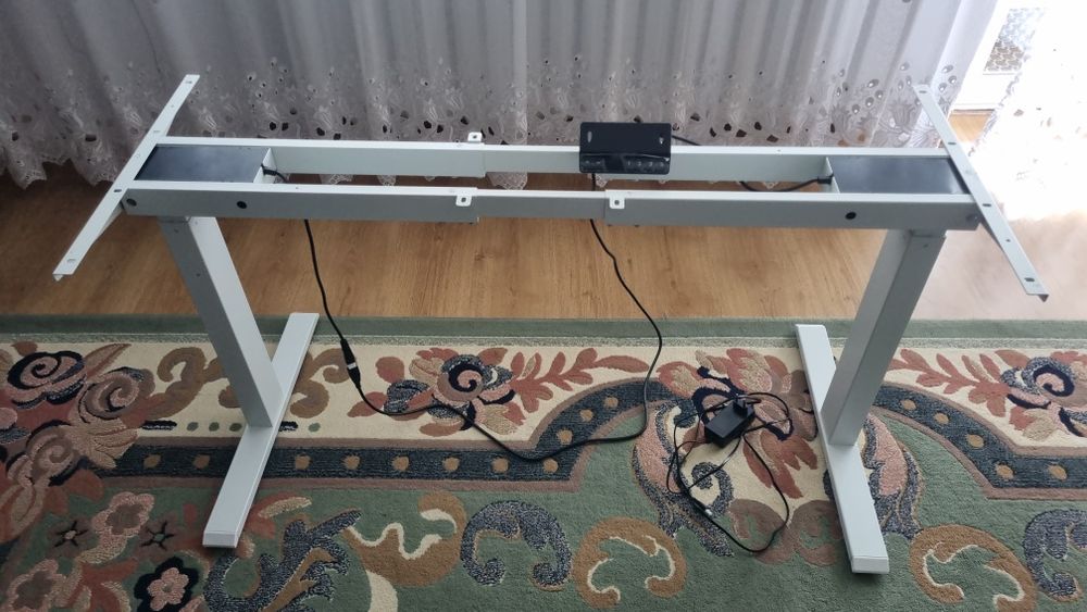 Biały Stelaż biurka elektrycznego  duże mocne 66-129cm 2 silniki 125kg