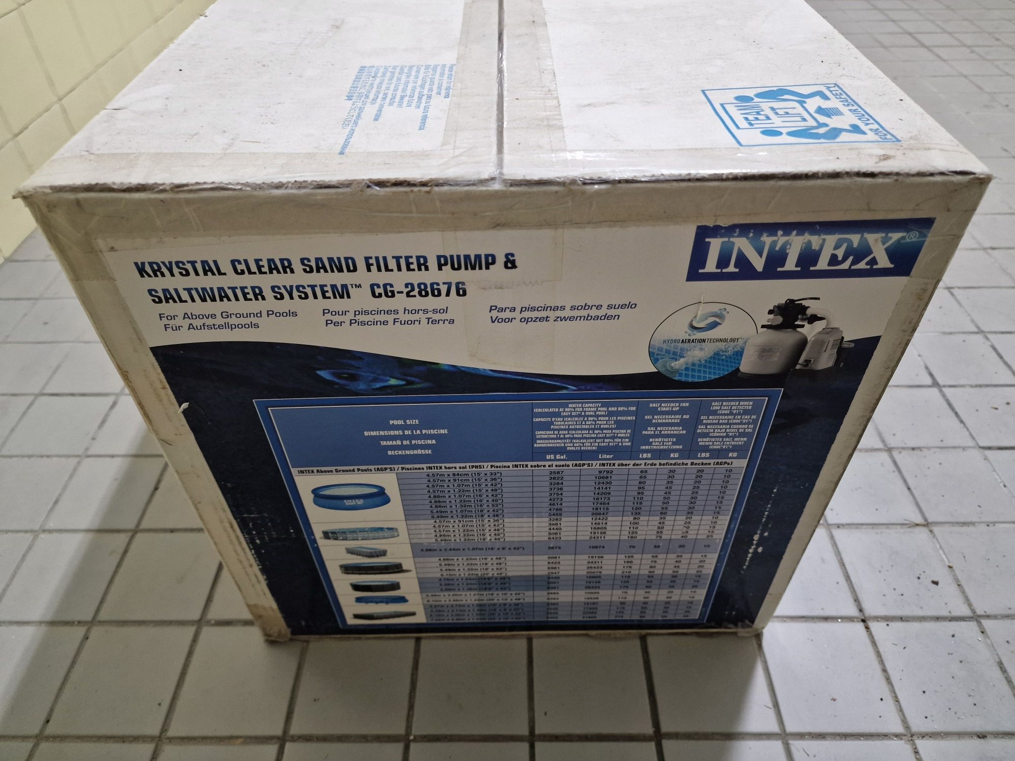 PISCINA - Conjunto Filtro Areia e Cloração Salina ECO Intex CG-28676