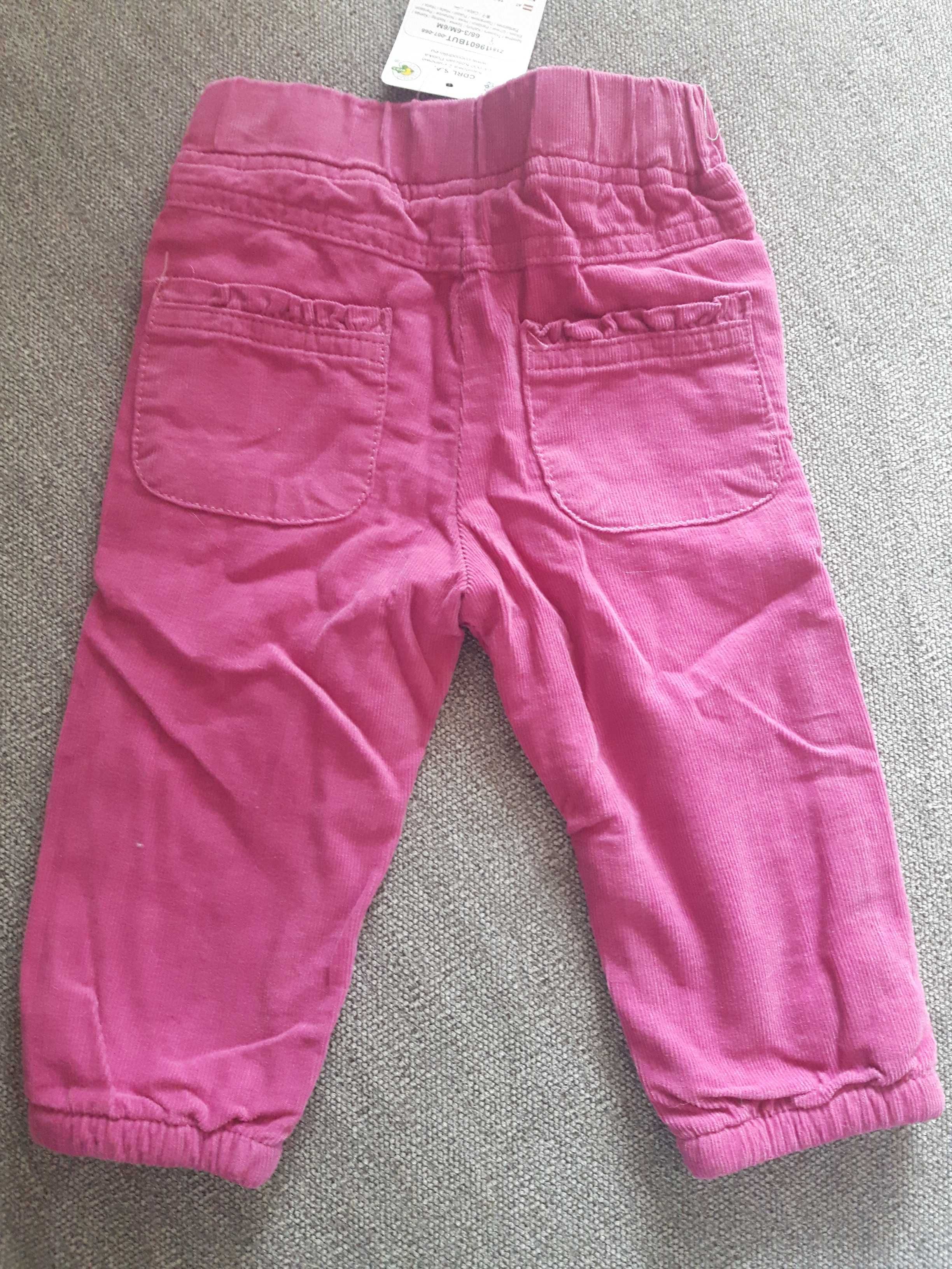Nowe ciepłe różowe spodnie z podszewką rozm. 68 Coccodrillo