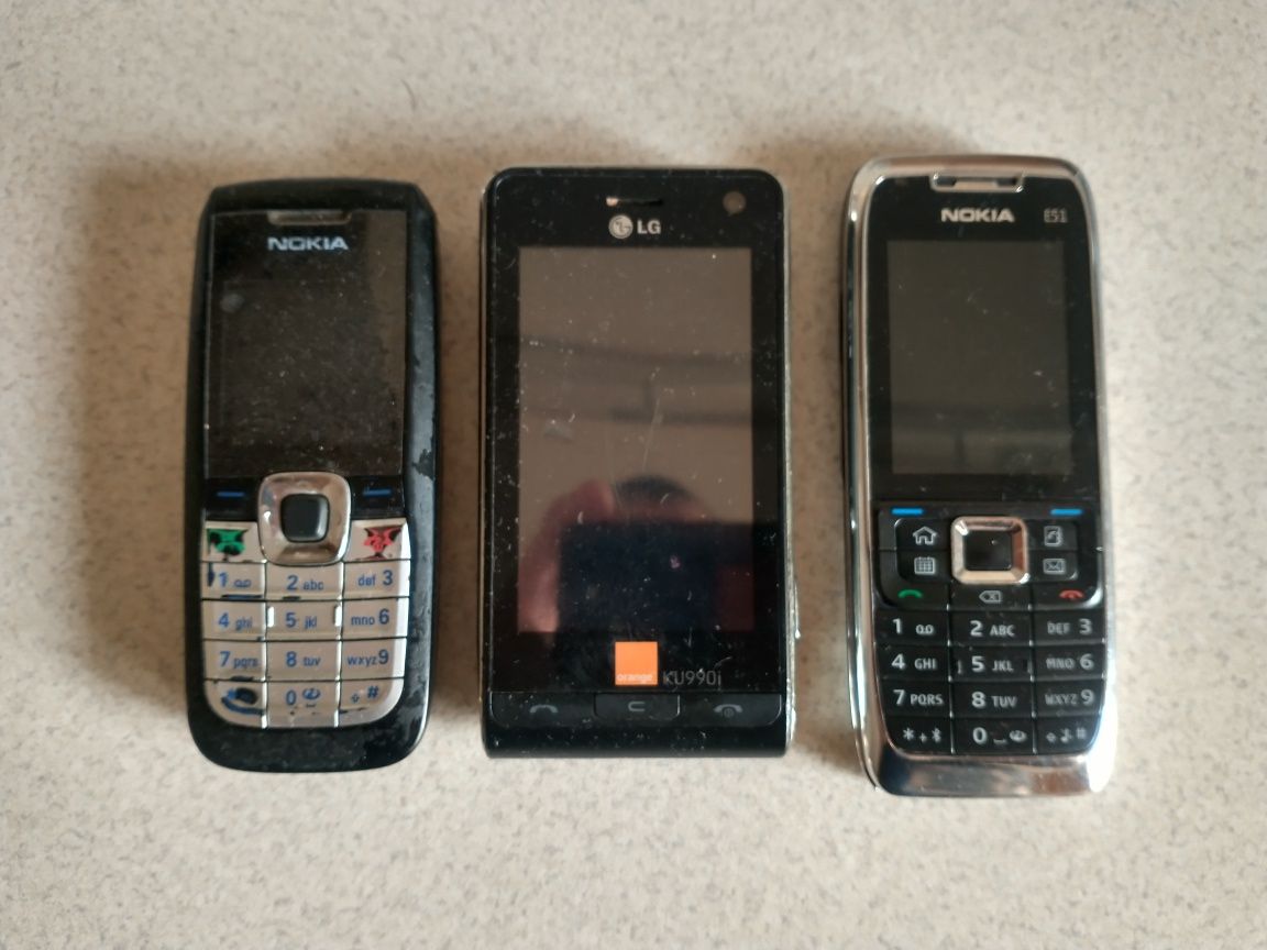 Zestaw telefonów - Nokia E51, Nokia 2610, LG KU990