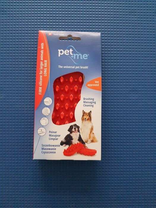 Pet+Me - Firm Silicone Brush Red - Szczotka silikonowa dla psa