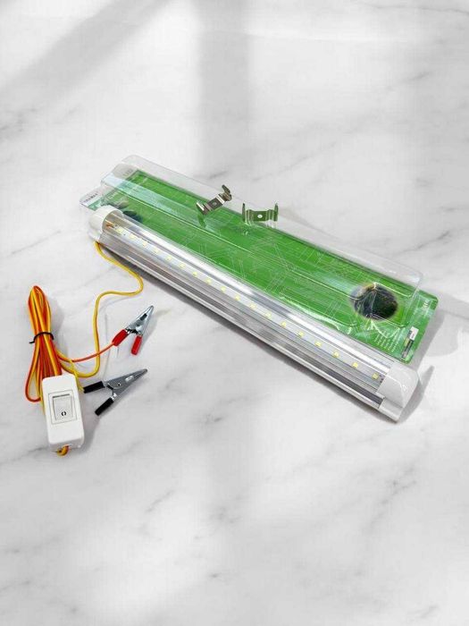 Світлодіодна LED лампа 12V з крокодилами, під акумулятор