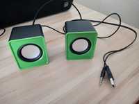 OMEGA - glosniki komputerowe USB, front kolor zielony,tył kolor czarny