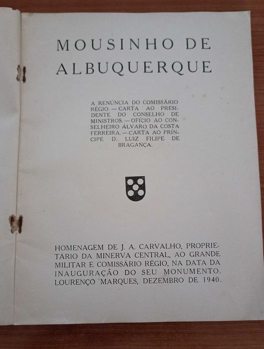 Mousinho de Albuquerque: Homenagem de J. A. Carvalho