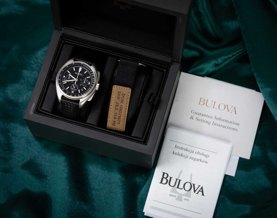 BULOVA LUNAR PILOT 96B251 Moon Watch Apollo 15 Nowy Gw. 6 lat  + pasek