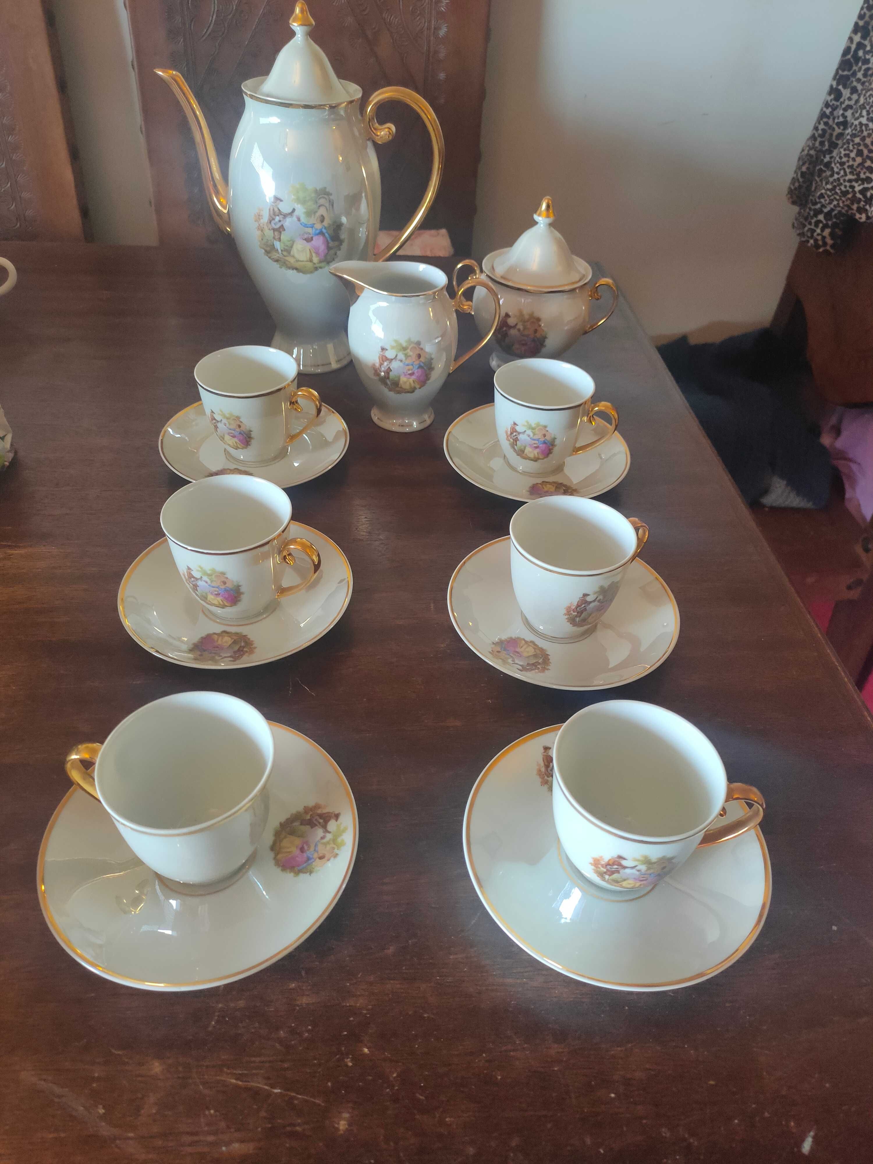 Conjunto Vintage de Chá/Café em PORCELANA autêntica da SPAL (Portugal)