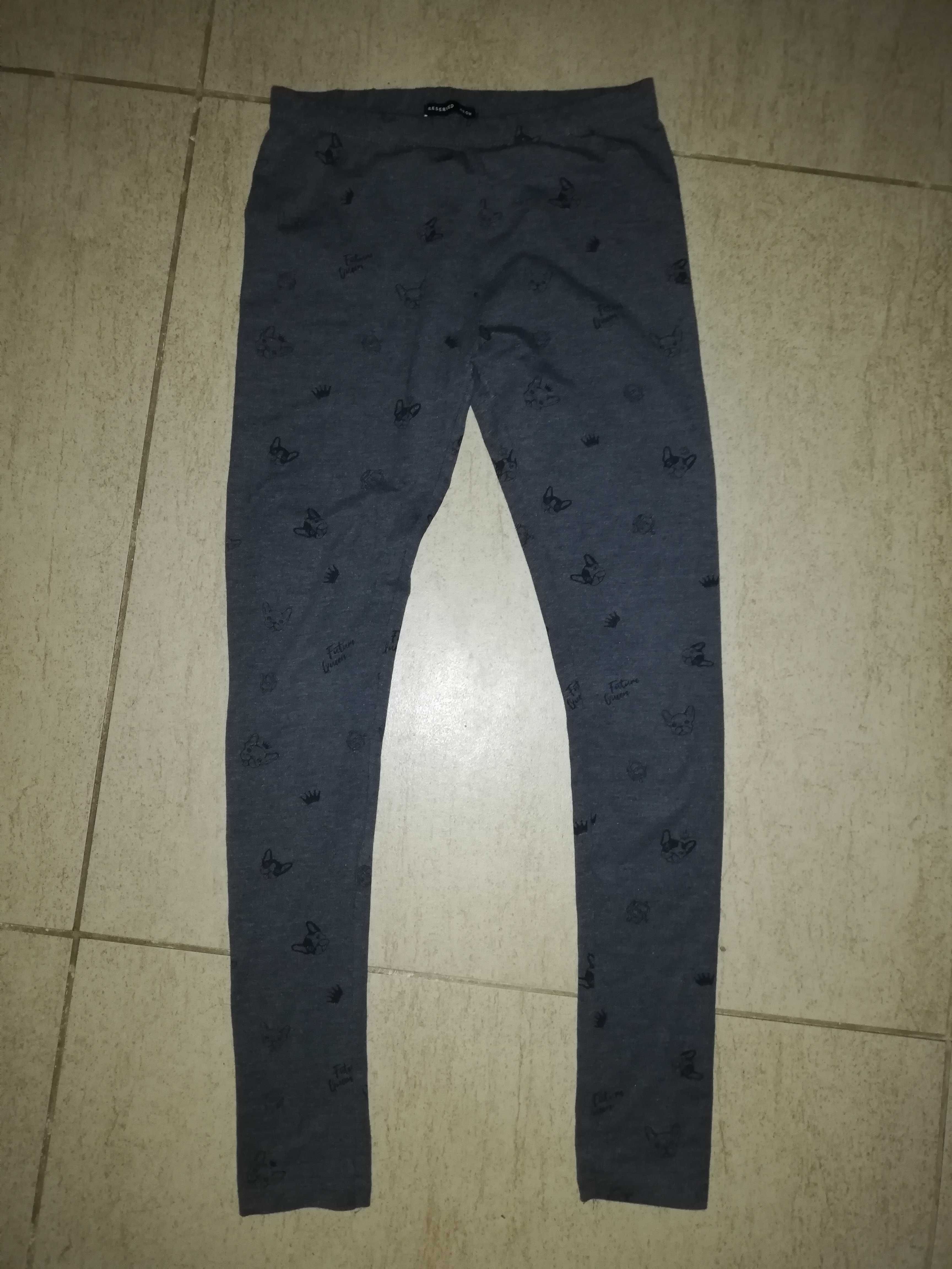 Spodnie legginsy Reserved rozm. 152 buldog francuski