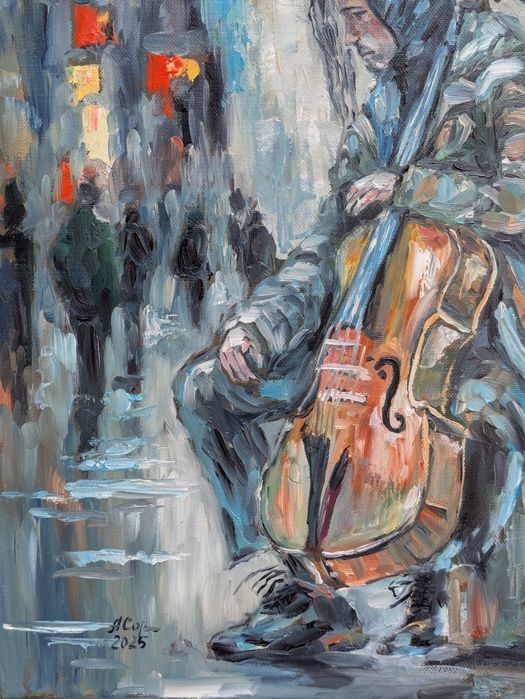 Quadro pintado á óleo sobre tela, 46x38 cm