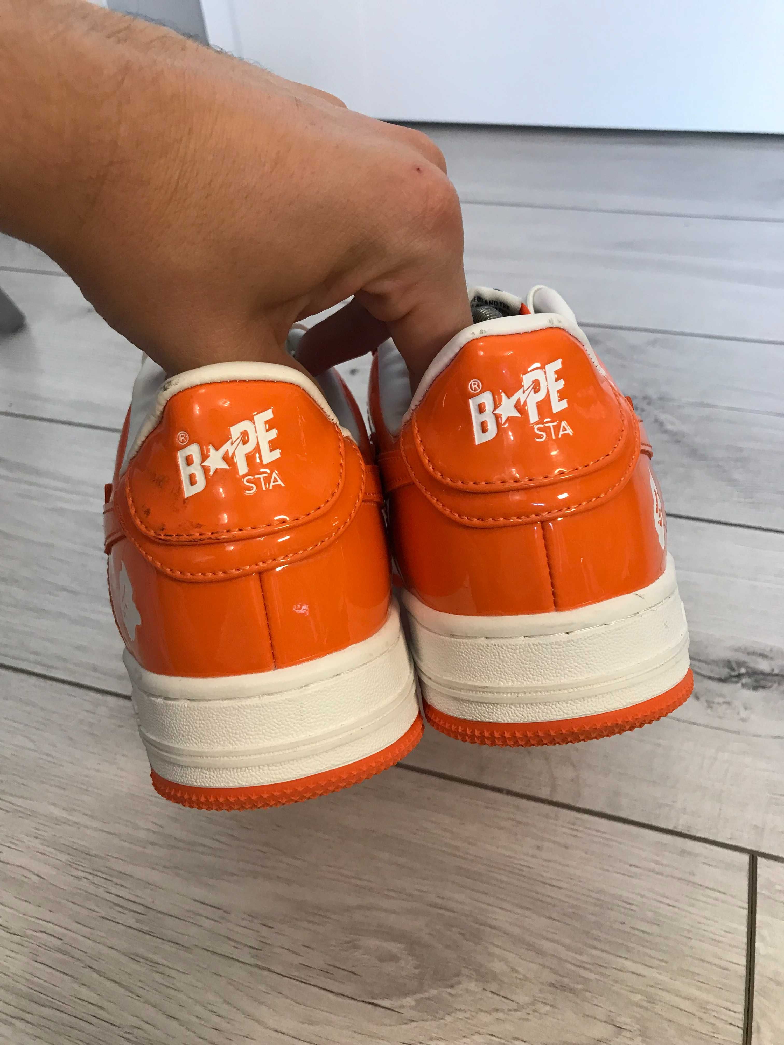 Nowe ! Buty Bape Orange Patent Bapesta rozm. 43,5