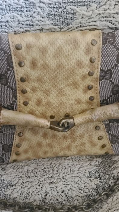Клатч Gucci кожа + текстиль