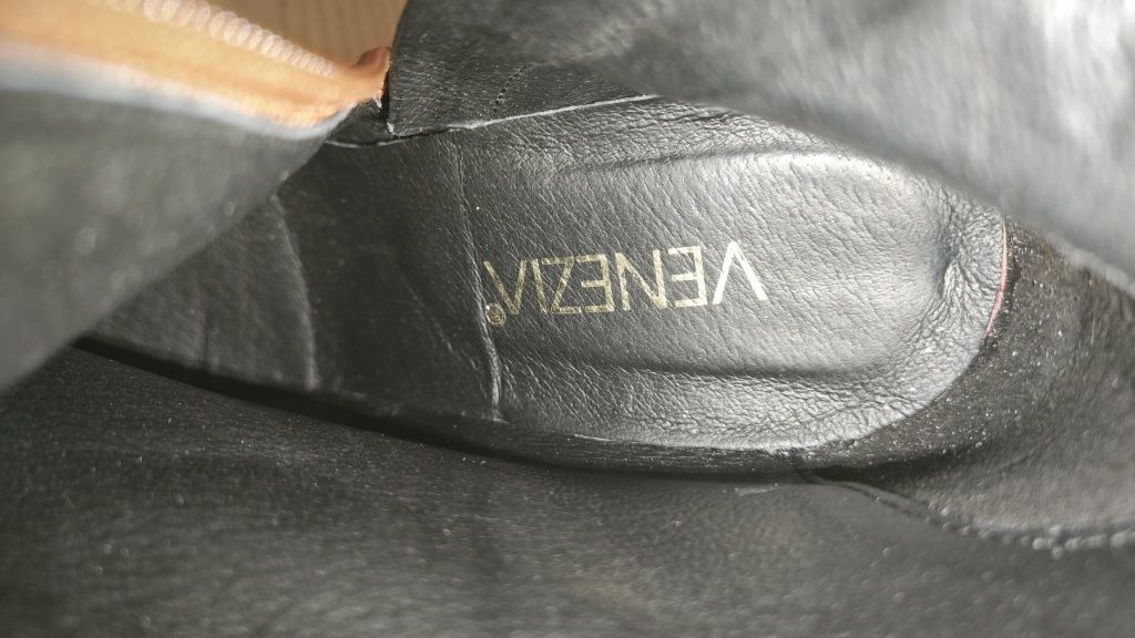 Buty botki skórzane w panterkę Venezia rozmiar 37