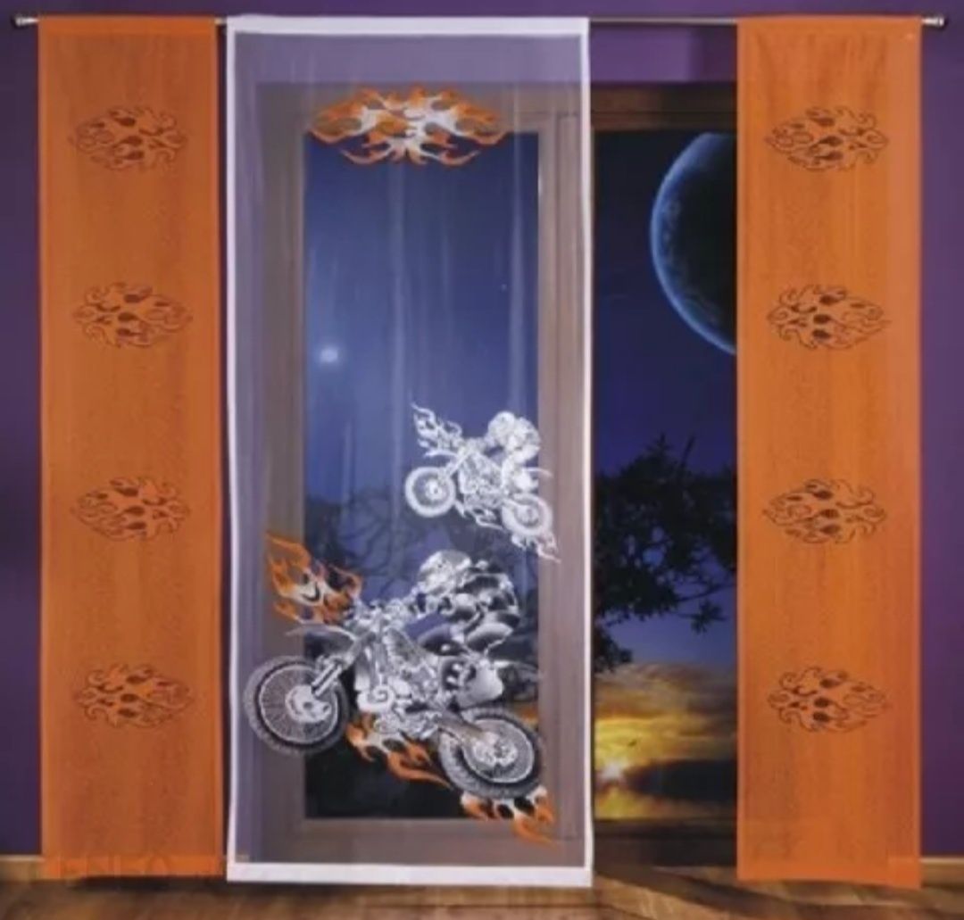 Firanka firanex panelowa 3 częściowa, motocykl, 2x50 plus 100 na 240cm