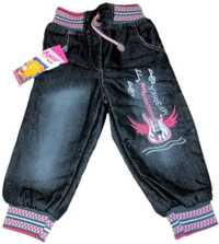SALE Spodnie pumpki jeans .z GITARĄ r.74/80(9/12M)