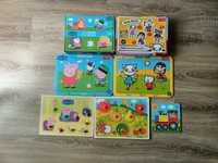 Zestaw Puzzle baby 2+ Świnka Peppa Kicia Kocia puzzle drewniane