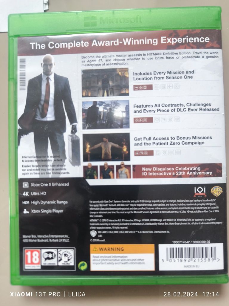 hitman definitive edition Xbox one x/s stan bdb