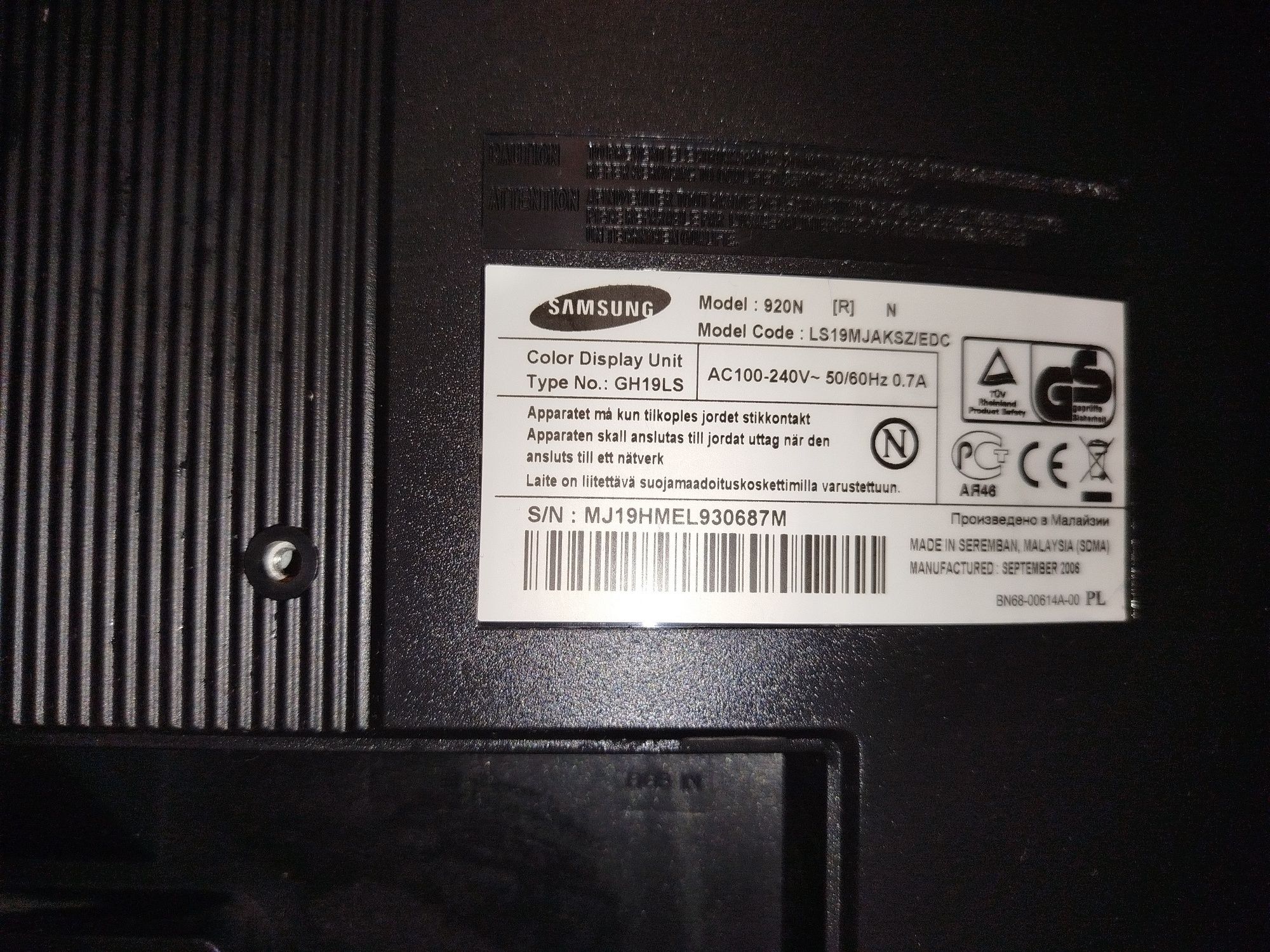 Monitor Samsung 920N