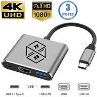 HDMI 4К USB C HUB 3 in 1 Тип C 3,0 HDTV хаб - store 7733