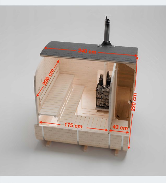 sauna ogrodowa QUADRO 2,35M