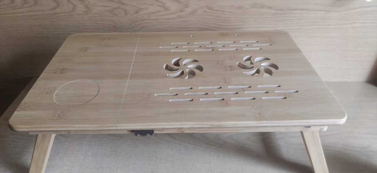 NOWY Stolik Pod Laptopa Składany Regulowany Bamboo Do Łóżka